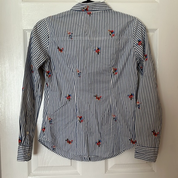 Abercrombie pinstripe button up with embroidered flowers - Picture 3 of 3